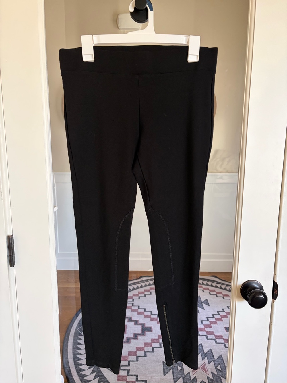 CAbi Black Women's Riding-Style Leggings with Ankle Zip